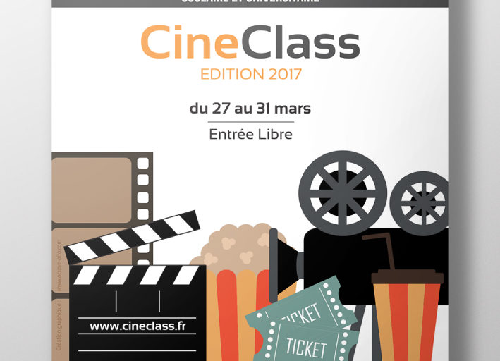 Affiche et invitation pour un festival de film scolaire et universitaire