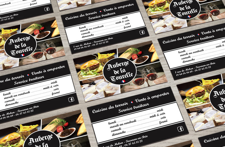Création de cartes de visite pour un restaurant de cuisine traditionnelle française